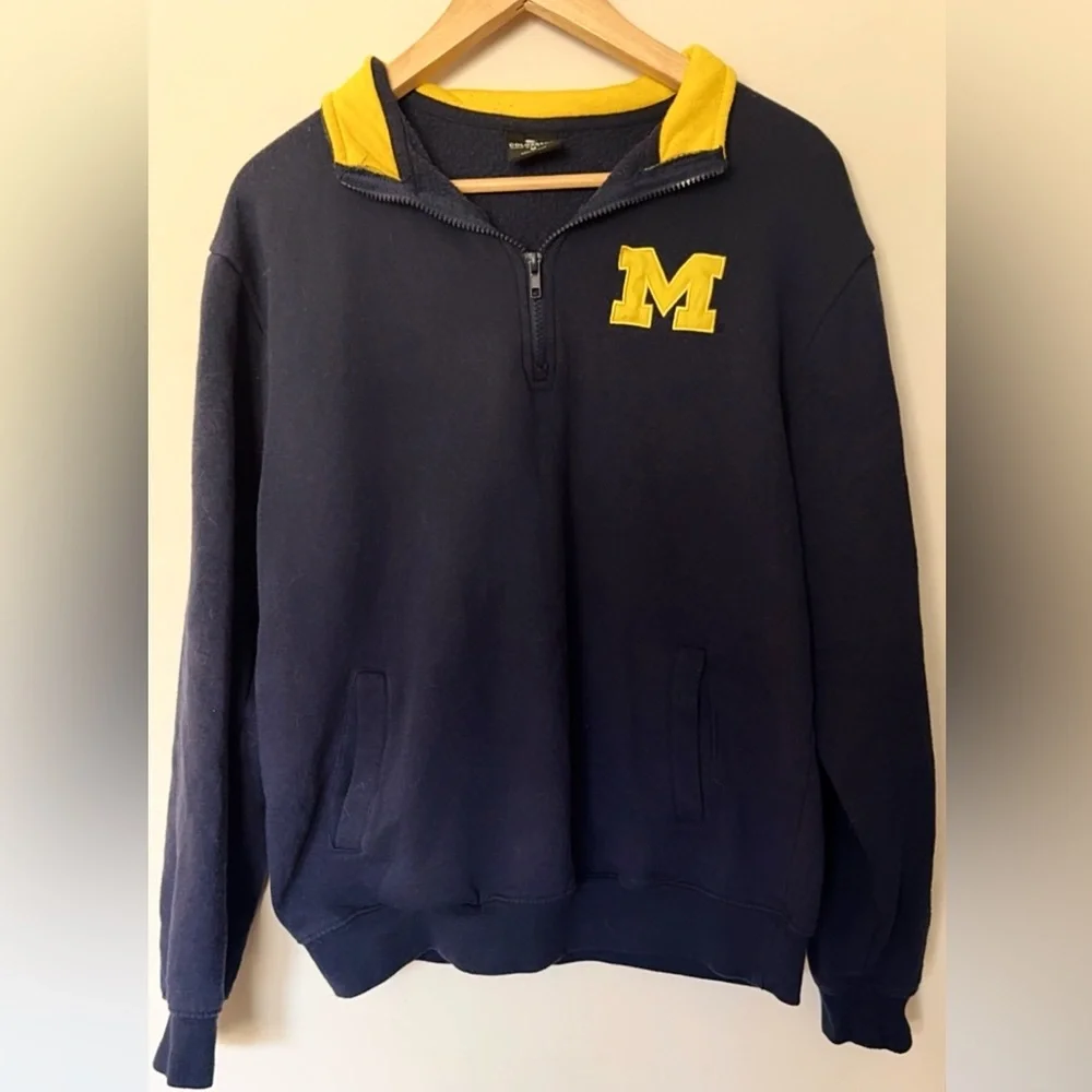 Navy Michigan Quarter-Zip Sweatshirt - Picture 2 of 5